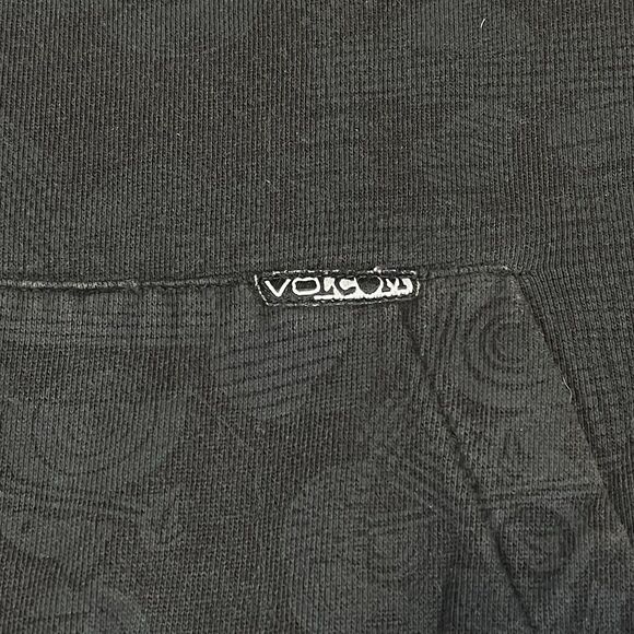 Vintage Y2K Volcom Full Zip Hoodie Men’s Medium Gray AOP Sherpa Lined Skater - Picture 6 of 15